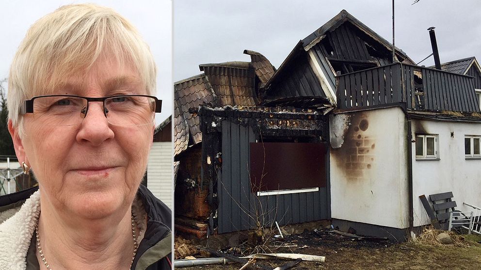 Det blev en annorlunda natt för grannen Lillemor Svensson och hunden Sally som vaknade av blåljus utanför fönstren.