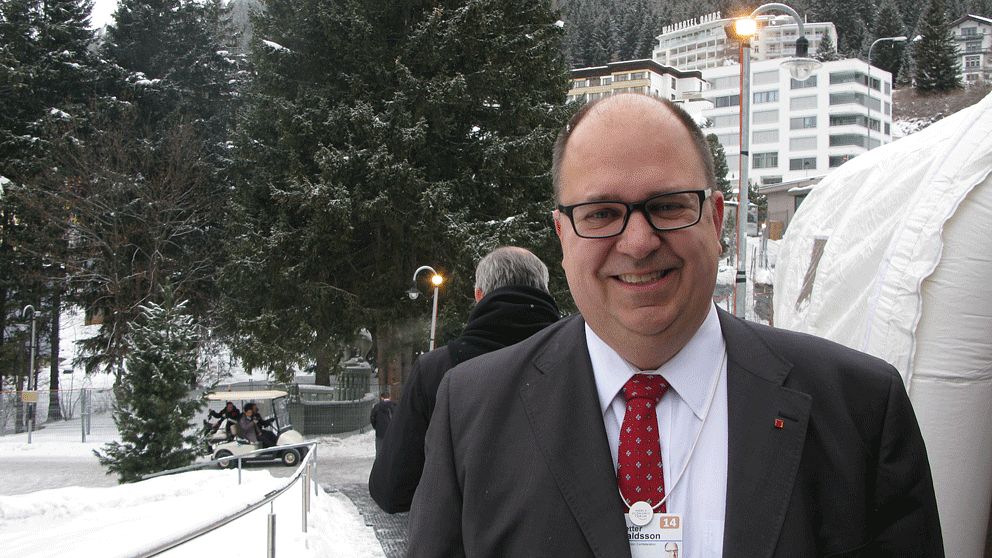 Den svenske LO-ordföranden Karl-Petter Thorwaldsson i Davos.