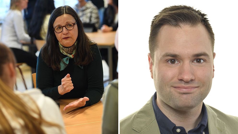 Anna Ekström (S) och Erik Bengtzboe (M) är inte överens kring estetiska ämnen på gymnasiet.