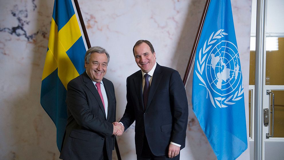 Statsminister Stefan Löfven och FN:s generalsekreterare António Guterres ska träffas både i Backåkra på lördag och i Stockholm på måndag.