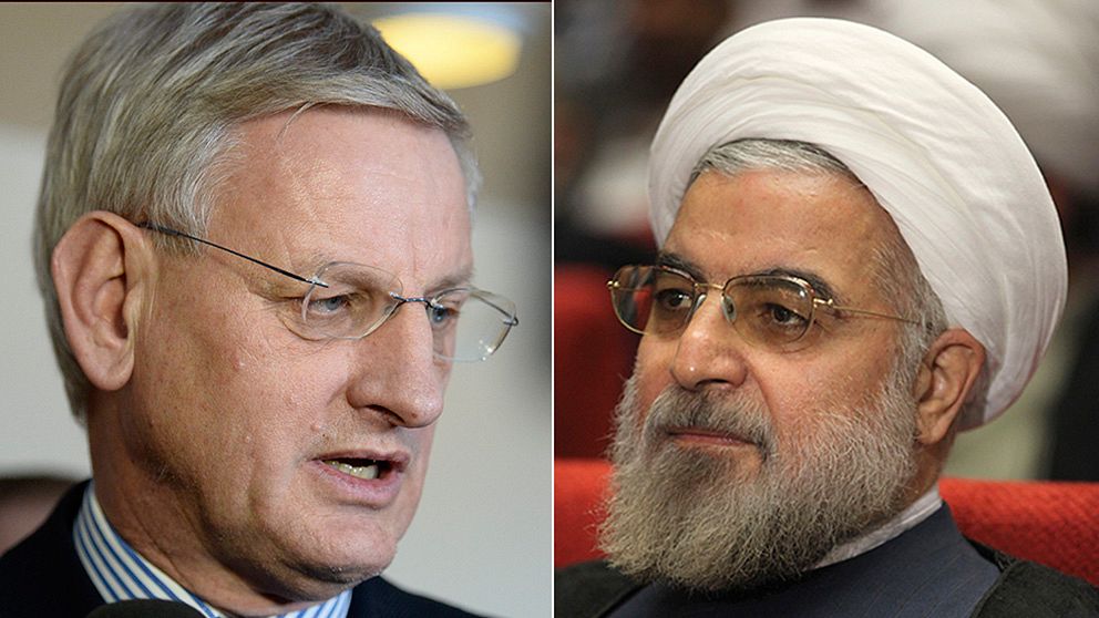 Carl Bildt och Irans president Rohani