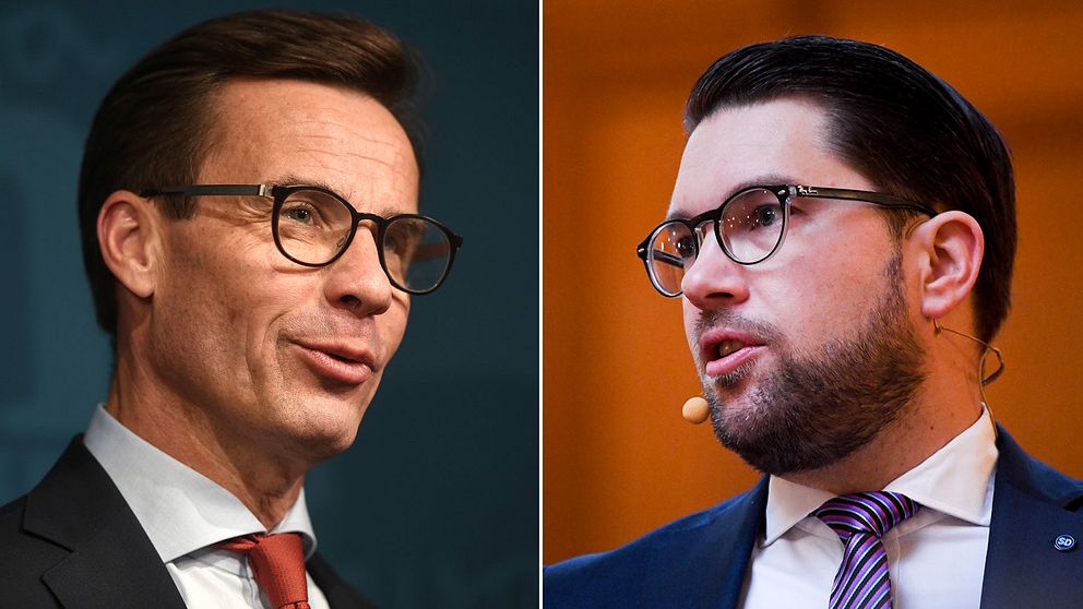 Moderaternas partiledare Ulf Kristersson och Sverigedemokraternas partiledare Jimmie Åkesson.