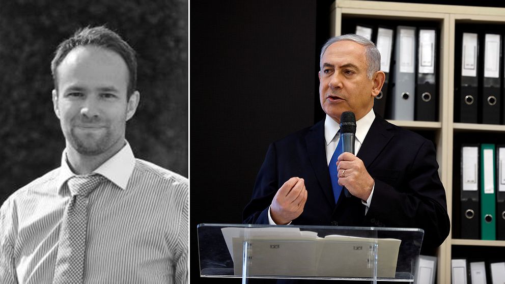 Statsvetare Anders Persson och Israels premiärminister Benjamin Netanyahu.