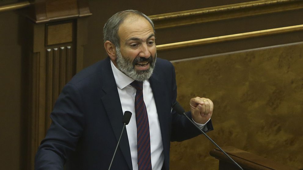 Den armeniske oppositionsledaren Nikol Pasjinian