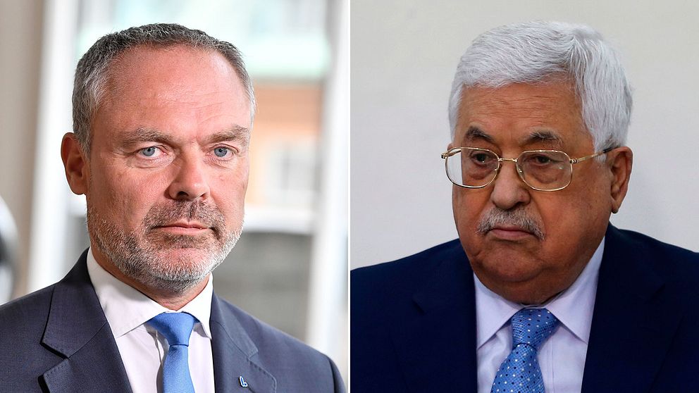 Jan Björklund (L) och Palestinas president Mahmoud Abbas.