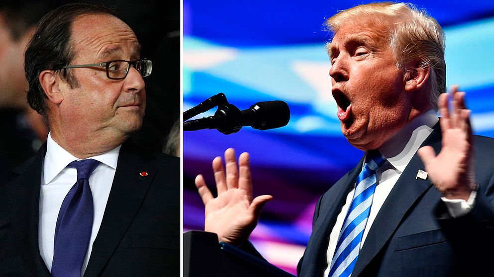 Frankrikes tidigare president François Hollande är starkt kritiskt till Donald Trumps uttalande.