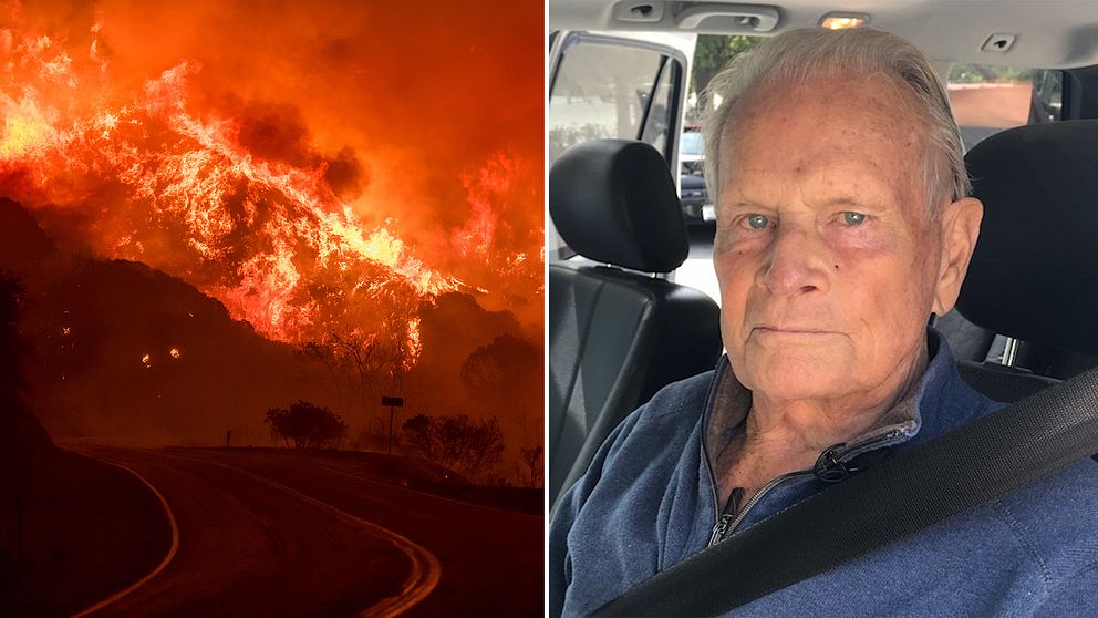85-årige Bruce Stratton förlorade sitt hem i den våldsamma Thomasbranden i Kalifornien.