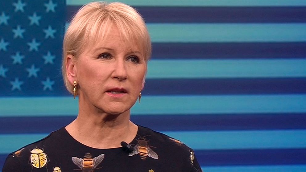 Utrikesminister Margot Wallström (S) i kvällens aktuellt.