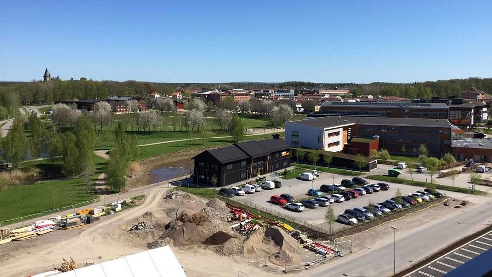 Här är utsikten från Växjös nya och dyra studentlägenheter.