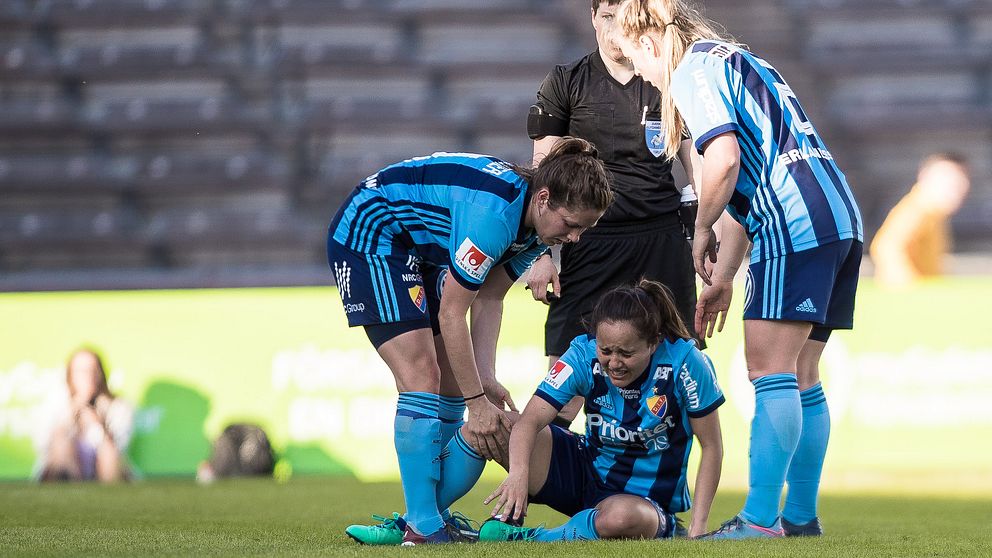 Malin Diaz skadade  sig i mötet med Rosengård.