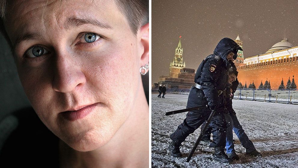 RFSL:s ordförande Ulrika Westerlund greps med ett tiotal andra hbtq-aktivister på Röda Torget i Moskva.