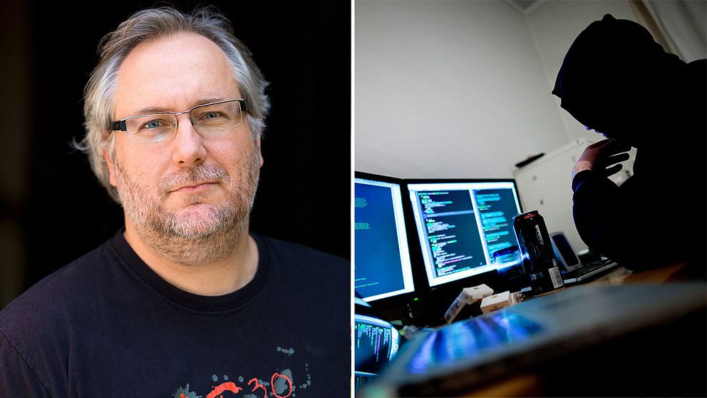 IT-säkerhetsexpert Robert Malmgren och en hacker