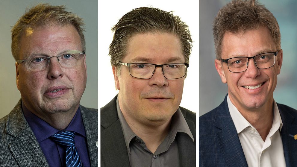 Riksdagsledamöterna Bengt Eliasson (L), Larry Söder (KD) och Ola Johansson (C).