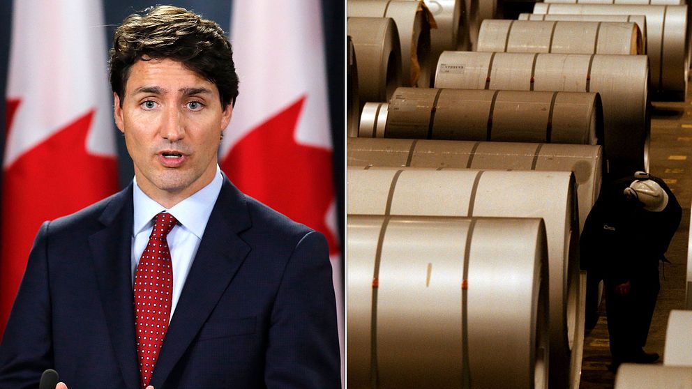Kanadas premiärminister Justin Trudeau och stål