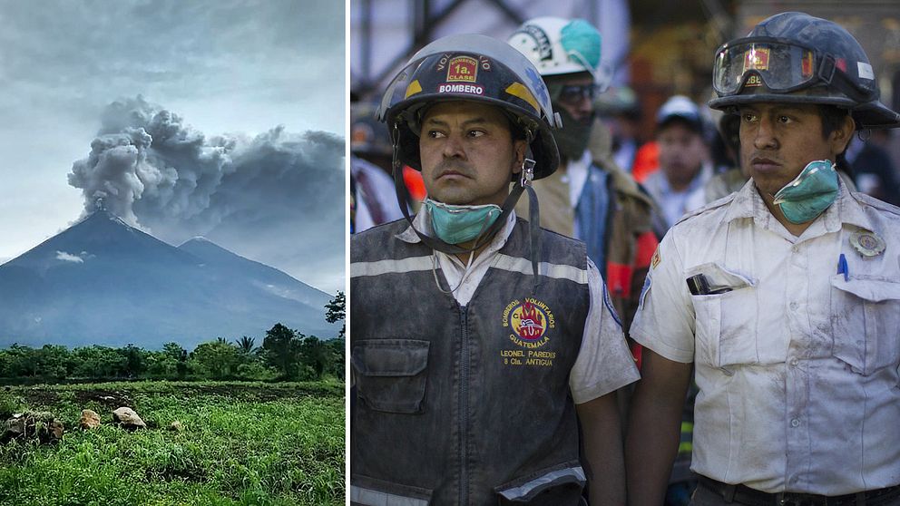 Brandmän i regionen jobbade på högvarv efter vulkanutbrottet som gjorde att över 3 000 personer fick evakueras