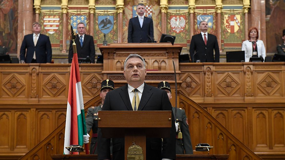 Victor Orbán svärs in som Ungerns premiärminister i maj 2018.