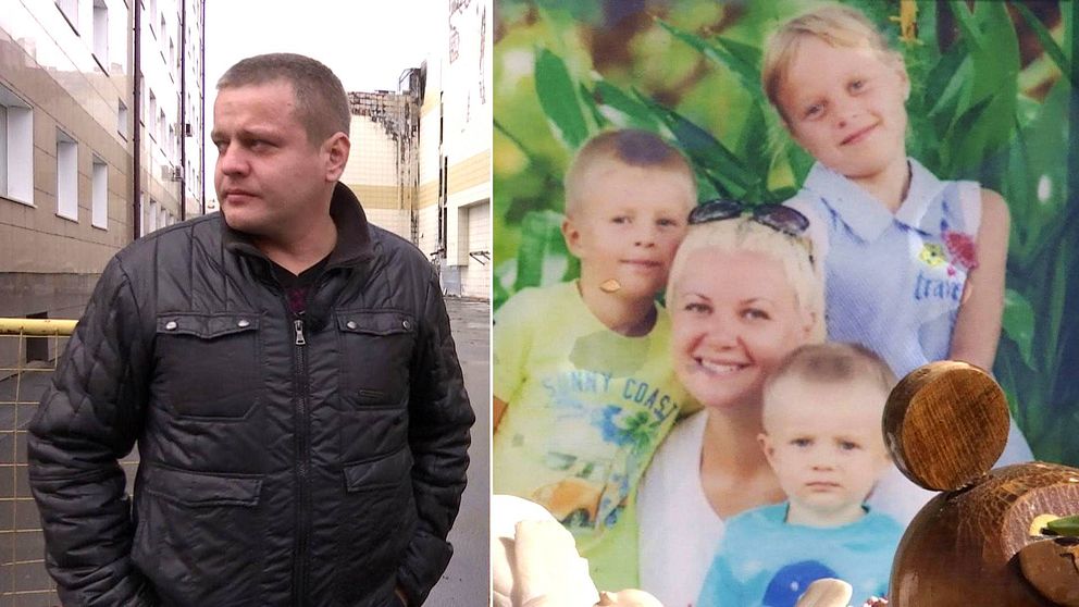 Igor Vostrikov och ett foto på hans familj