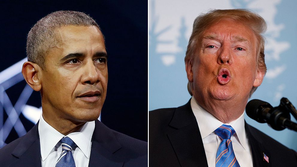 USA:s före detta president Barack Obama och nuvarande president Donald Trump.