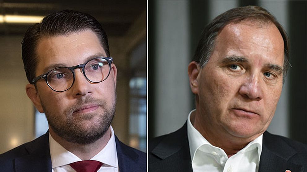 Statsminister Stefan Löfven (S) till höger och Jimmie Åkesson, partiledare för SD, till vänster.