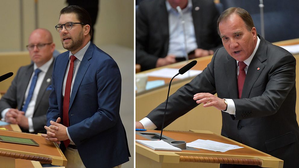 Jimmie Åkesson (SD) beskrev Stefan Löfven som en katastrof. Löfven kontrade med att be Åkesson googla ordet humanism