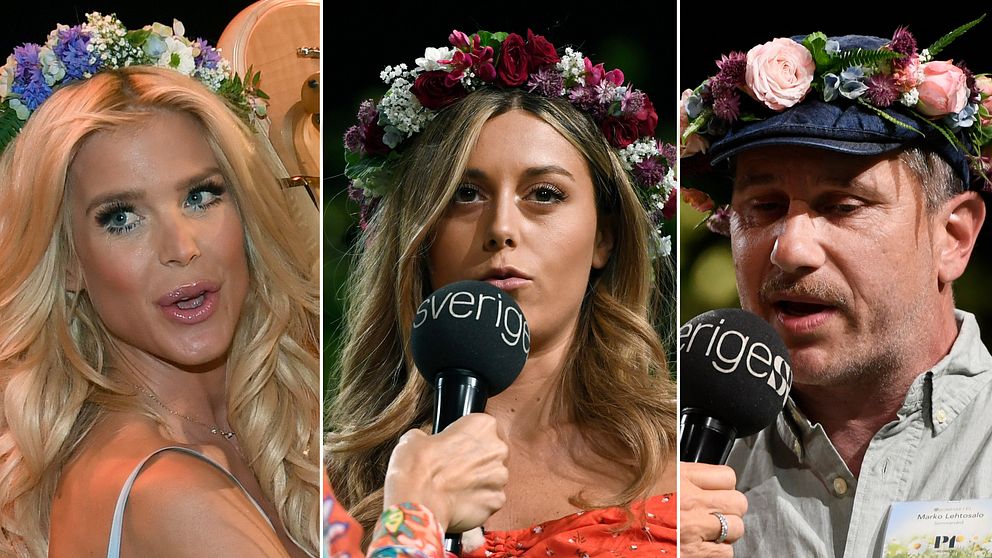 Victoria Silvstedt, Bianca Ingrosso och Marcoolio under presentationen av årets sommarvärdar i P1.