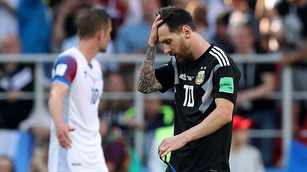 Poängtappet mot Island var tungt för Argentina och Leo Messi.