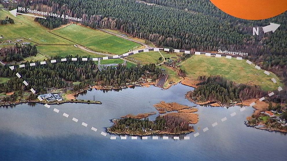 Karlstads kommuns ritning över det tänkta området för Muminparken på Skutberget.