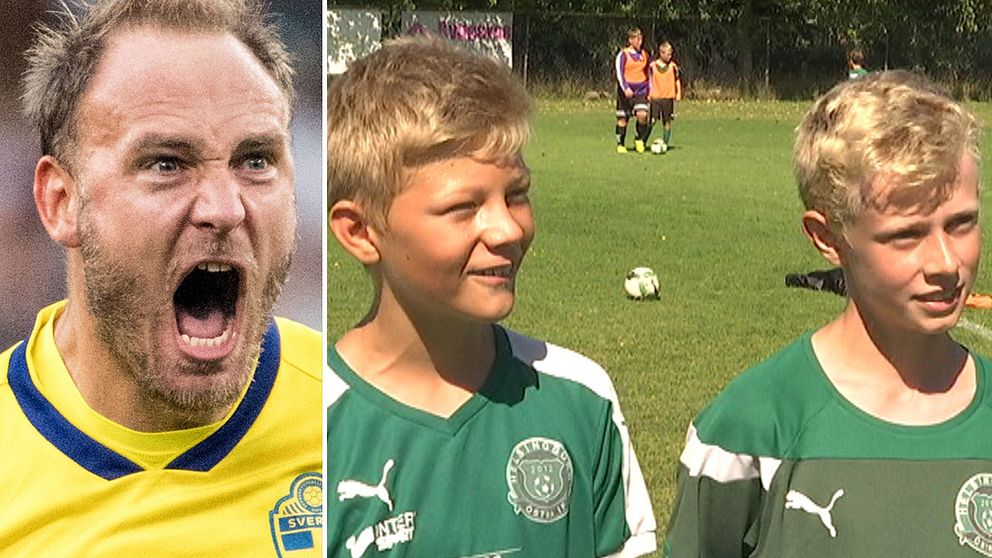 SVT åkte till Påarp och träffade bland annat Max Holmberg och Evert Sandberg för ett Granqvist-snack dagen efter Mexiko-matchen.