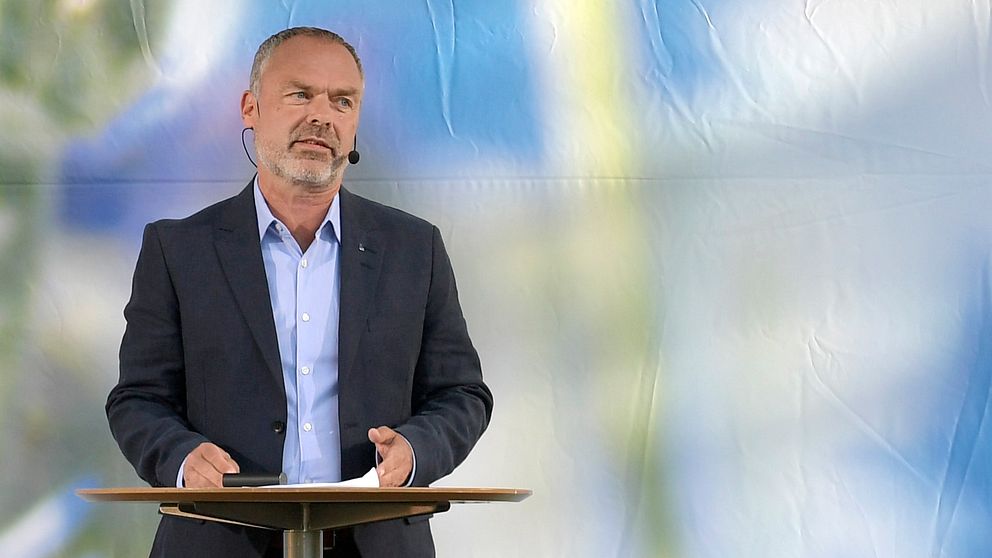 Jan Björklund (L) talar på Liberalernas dag i Almedalen