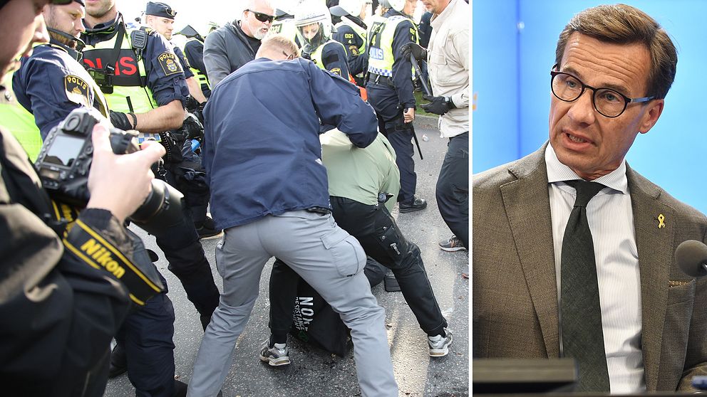 Moderaternas partiledare Ulf Kristersson vill förbjuda deltagande i våldsbejakande organisationer som Nordiska Motståndsrörelsen.