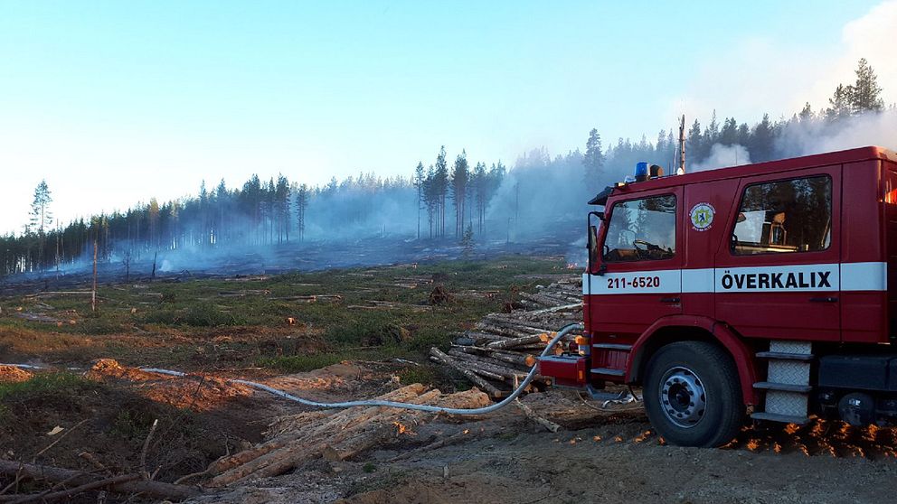 Brandområdet ligger mitt ute i ödemarken, vid Siskonberget norr om Överkalix