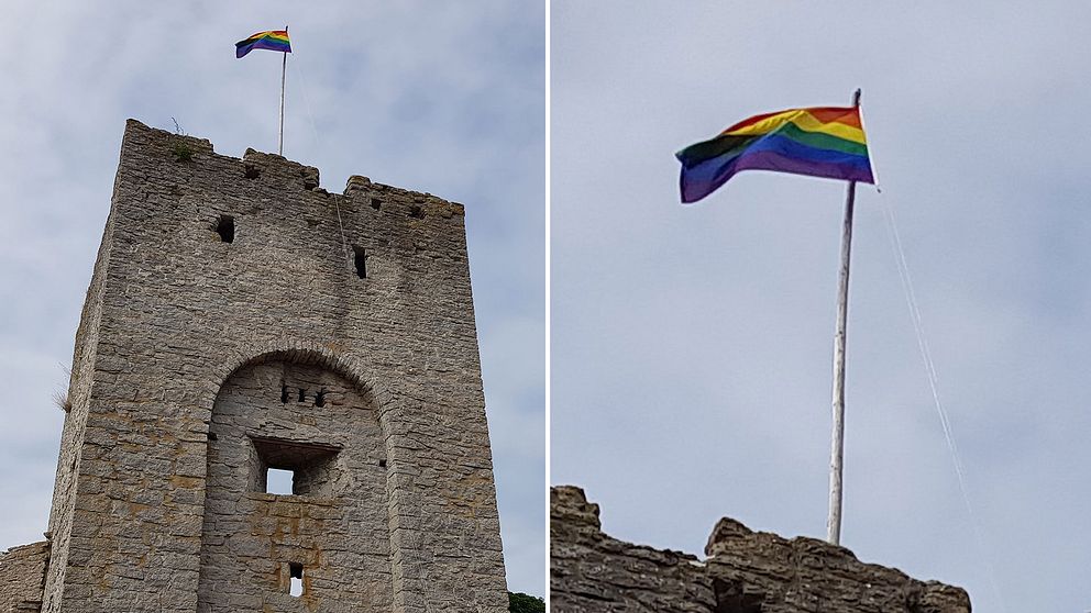 Prideflagga vid Norderport.