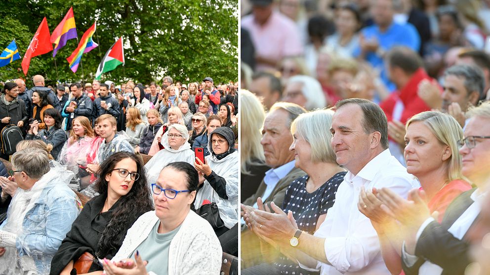 Regn för Sjöstedt och sol för Löfven – så slumpade sig vädret under Almedalen.