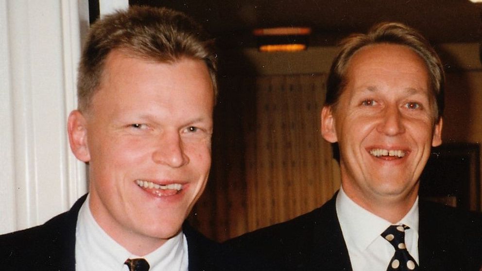 Janne Andersson tillsammans med klubbkamraten Bo Hallström. Bilden är tagen 1993 då Alets IK firar 70 år.