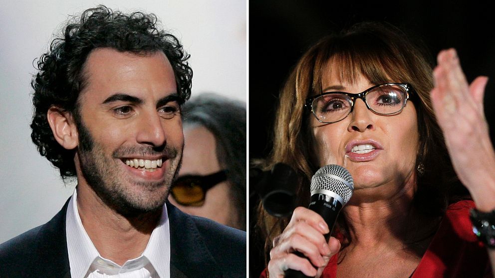 I sin nya tv-serie driver komikern Sasha Baron Cohen med den amerikanska politikens elit. Något som fått den republikanska tidigare vicepresidentkandidaten Sarah Palin att uppröras.