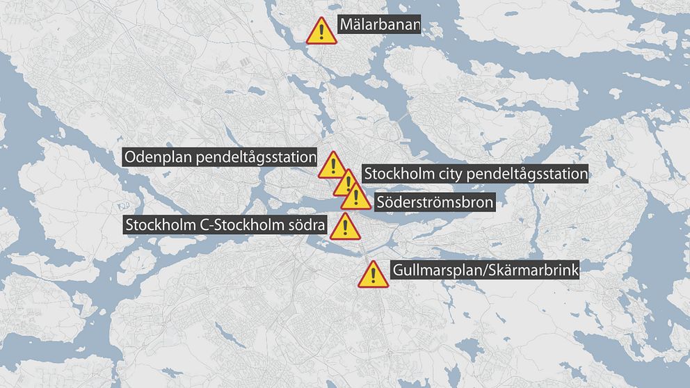 Karta över trafikstörningar