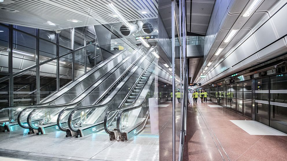 Rulltrappor på Citybanan i Stockholm