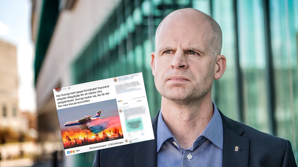 I inlägget som spridits på sociala medier står det ”Nu får det fan vara slut på ryssofobin”. Här Björn Palmertz på Försvarshögskolan.