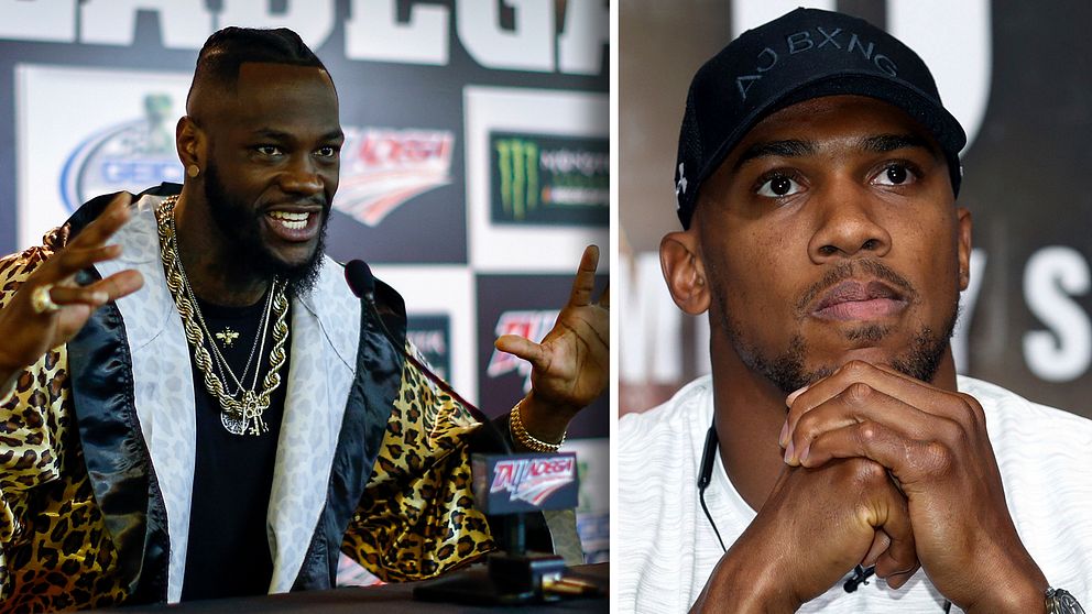 Tungviktsmästarna Deontay Wilder (vänster) och Anthony Joshua (höger).