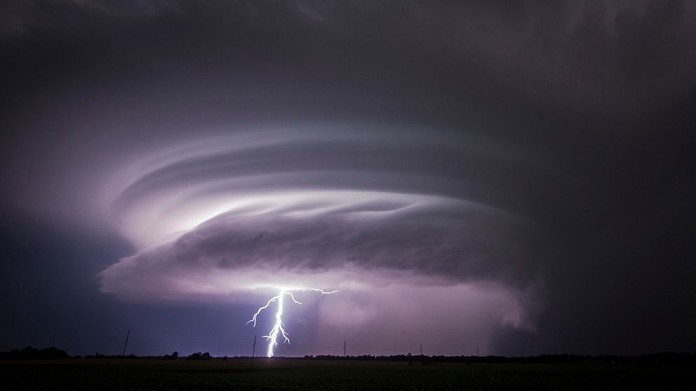 Ett blixtnedslag i Kansas i USA.