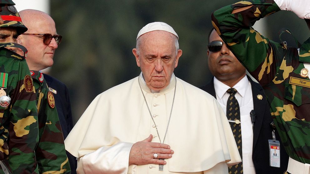 Påven Franciskus vid ett besök i Bangladesh. Arkivbild.