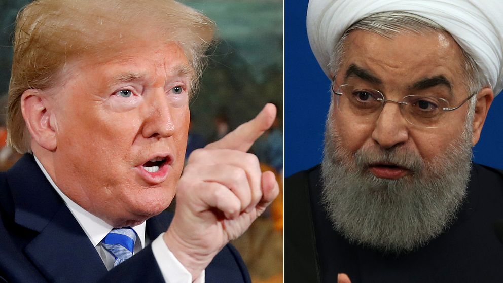 Donald Trump och Hassan Rouhani.