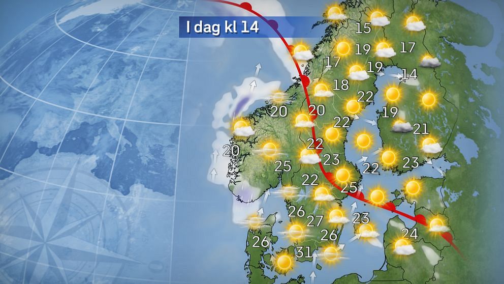 Vädret tisdag eftermiddag