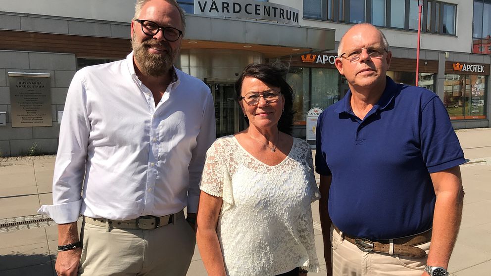Raymond Pettersson, Helena Stålhammar och Rune Backlund, centerpolitiker inom Region Jönköpings län
