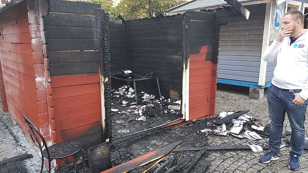 Linköping valstuga brand sverigedemokraterna