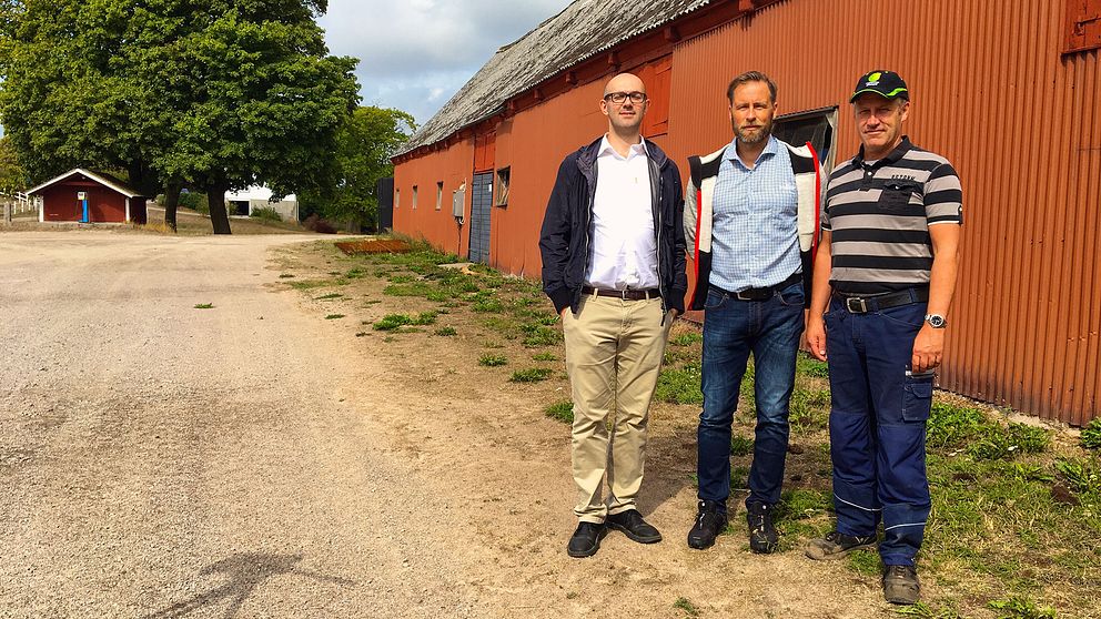 Forskaren Pietro Campana, Mattias Holmquist, biosfärsamordnare på Blekinge Arkipelag och lantbrukaren Ulf Ivarsson.