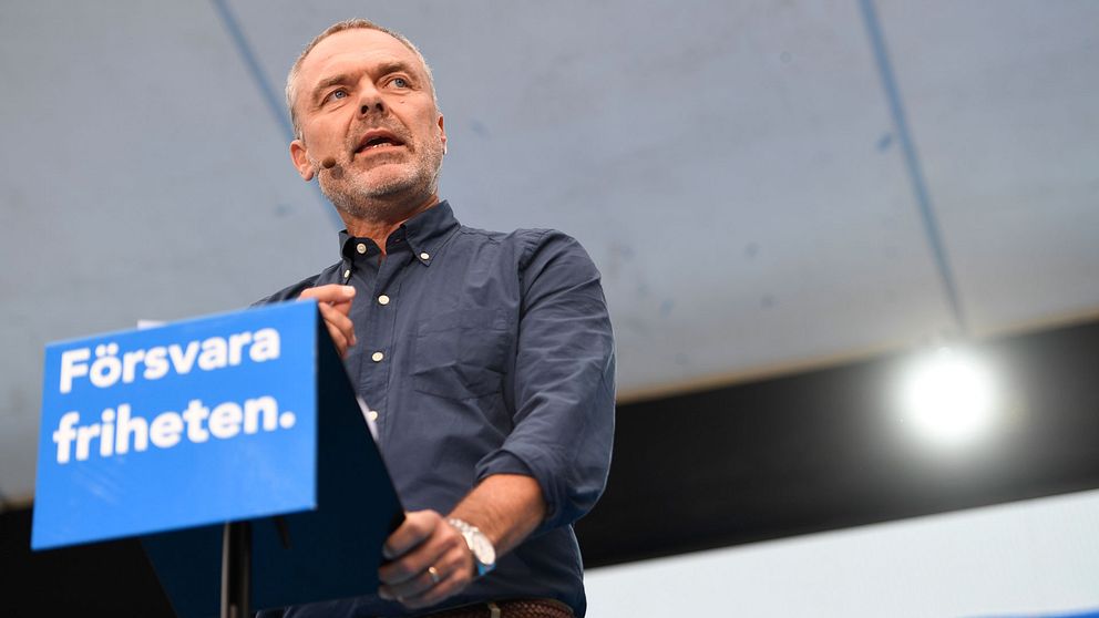 Jan Björklund (L) håller tal under Liberalernas dag i Almedalen 2018