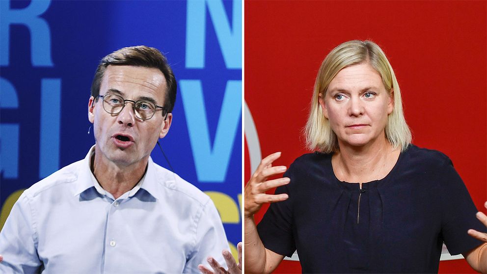 Ulf Kristersson till vänster och Magdalena Andersson till höger