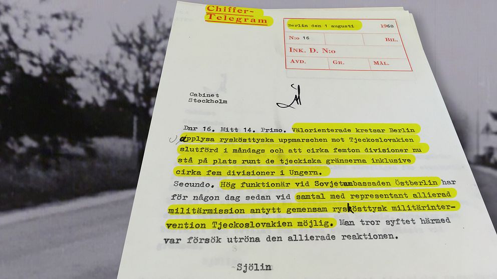 I chiffertelegram rapporterade den svenske generalkonsuln till UD om att en militärintervention var möjlig.