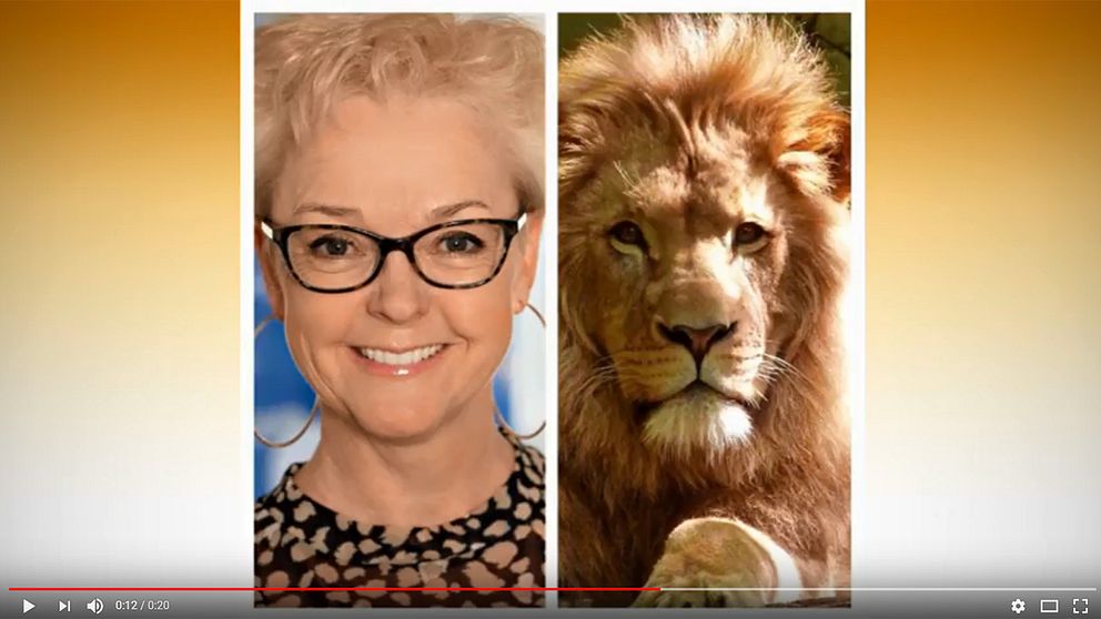 Anna Mårtensson från Liberalerna ryter som ett lejon.